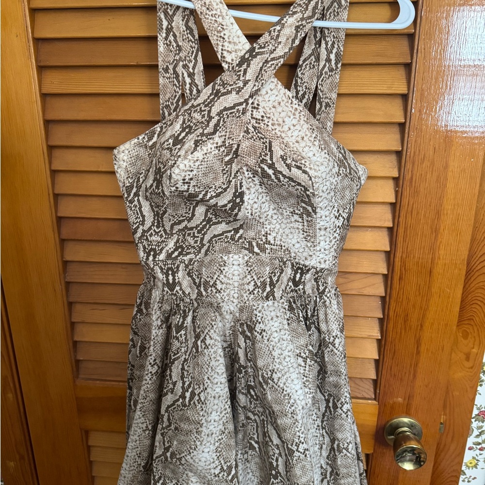 Moda International Strapless Snake Print Dress